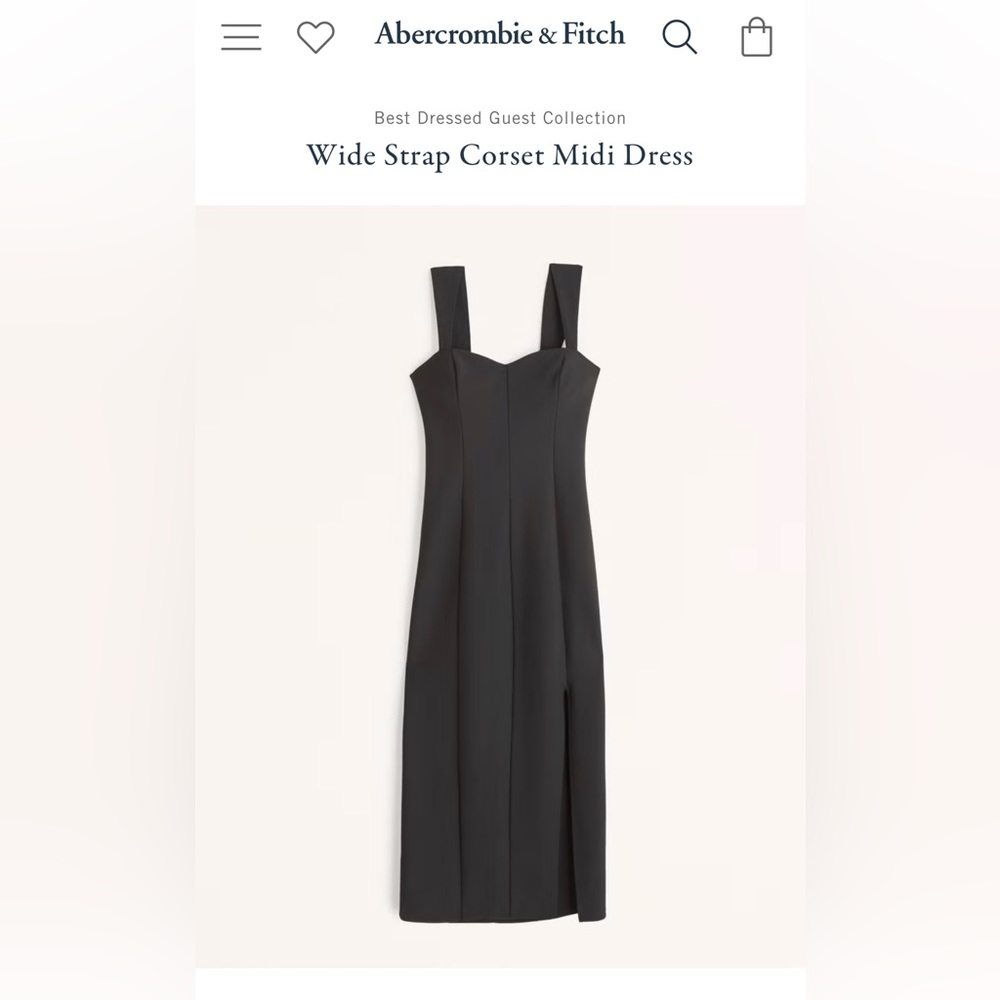 Abercrombie and Fitch Wide Strap Corset Midi Dress with Slit
